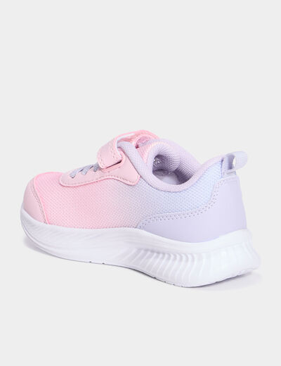 Baskets running à scratchs rose fille