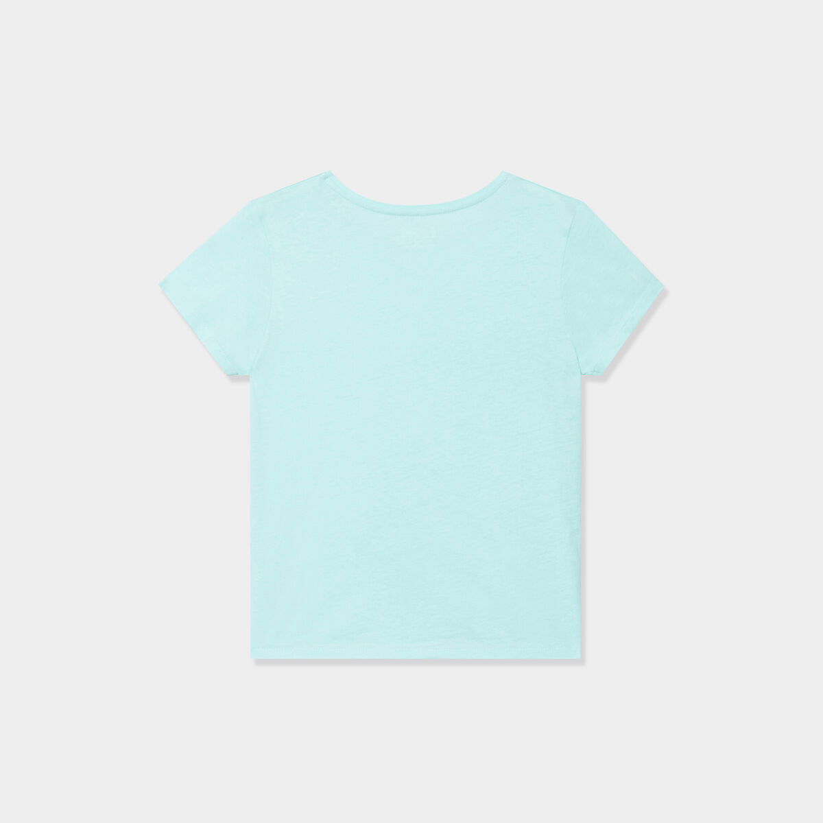 T-shirt manches courtes en coton bleu clair fille