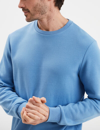 Sweat avec col rond bleu homme