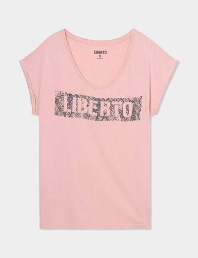 T-shirt délavé en coton Liberto mauve femme