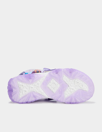 Sandales semelle lumineuse Reine neiges violet fille