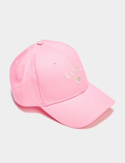 Casquette brodée coton rose femme