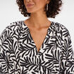 Blouse manches 3/4 ballons col tunisien blanc femme