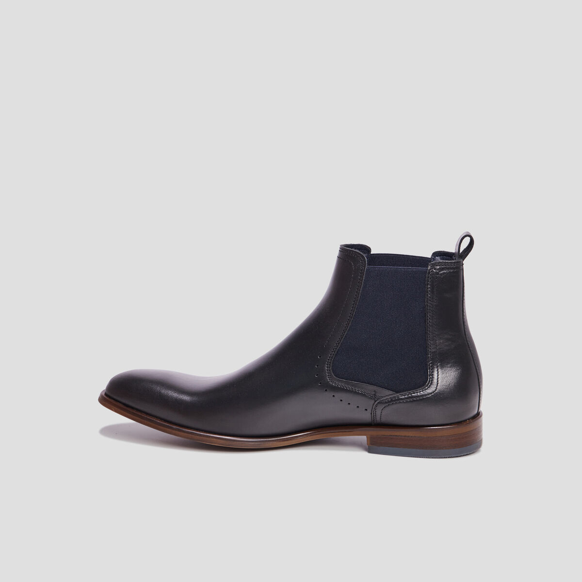 Bottines chelsea en cuir noir homme