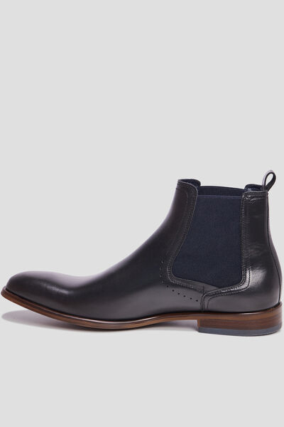 Bottines chelsea en cuir noir homme