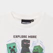 T-shirt manches courtes coton Minecraft ivoire gar&ccedil;on