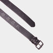 Ceinture à perforations et bord festonné noir femme