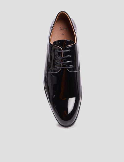 Derbies vernies à lacets noir homme