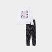 Ensemble pyjama pantalon resserré coton blanc fille