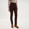 Pantalon slim stretch marron fonc&eacute; femme