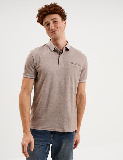 Polo manches courtes coupe droite gris homme