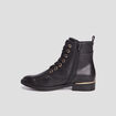 Bottines zipp&eacute;es d&eacute;tail talon noir femme