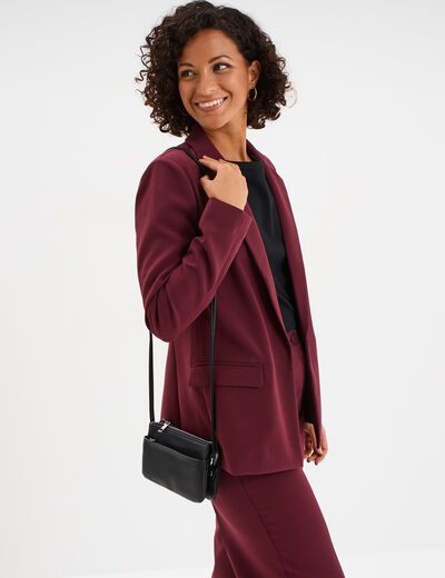 Sac en bandoulière zippé noir femme