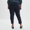 Pantalon regular détails zippés bleu foncé femme grande taille