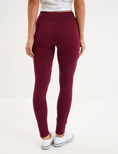 Legging taille haute bordeaux femme