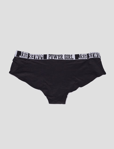 Lot 2 shortys microfibre noir femme