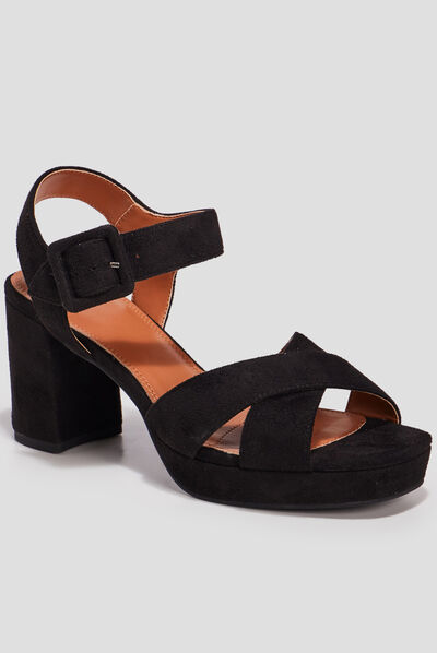 Sandales à talons noir femme
