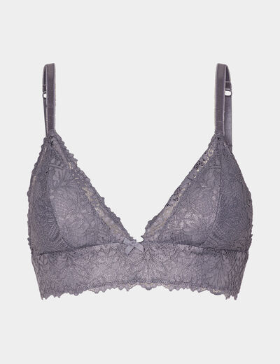 Soutien-gorge triangle paddé bleu gris femme