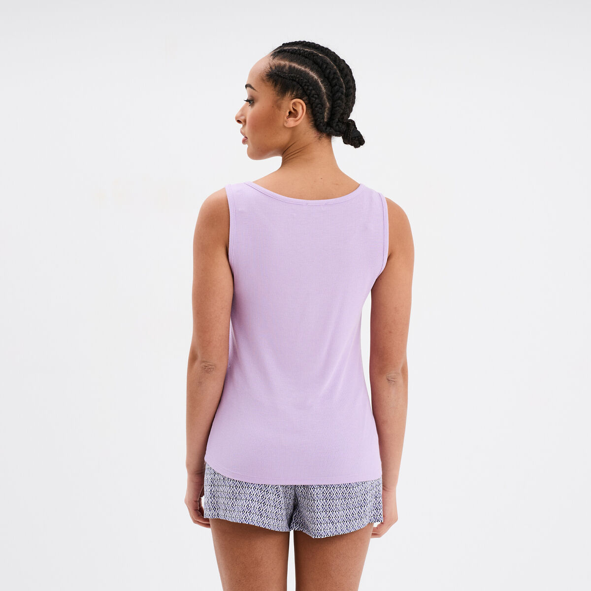 Ensemble pyjama short et débardeur bleu femme