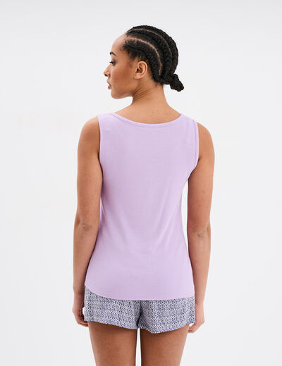 Ensemble pyjama short et débardeur bleu femme