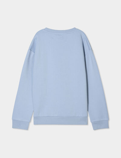 Sweat oversize à manches longues bleu ciel garçon