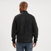 Gilet &agrave; torsades et col montant gris fonc&eacute; homme