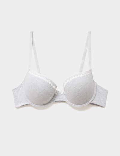 Soutien-gorge corbeille emboitant coton gris femme