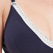 Soutien-gorge triangle coton à coque bleu marine femme