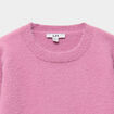 Pull mailles duveteuses manches longues rose poudr&eacute;e fille
