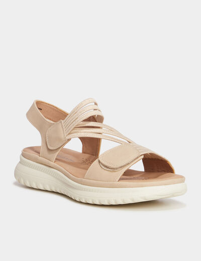 Sandales pied large Confortissimo sable femme