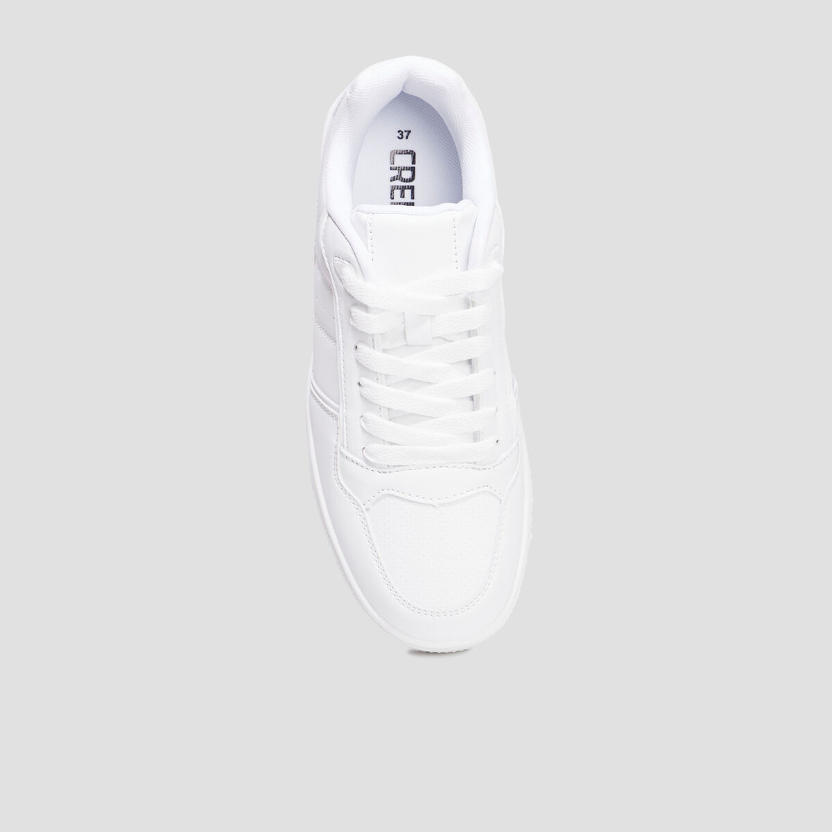 Baskets &agrave; lacets avec bout rond blanc gar&ccedil;on