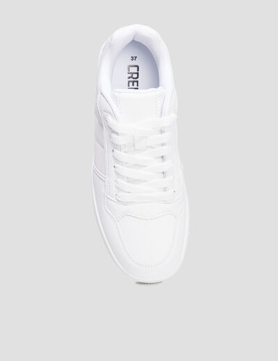 Baskets &agrave; lacets avec bout rond blanc gar&ccedil;on