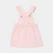 Robe salopette &agrave; volants rose clair b&eacute;b&eacute; fille