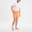 Short de bain droit taille &eacute;lastiqu&eacute;e orange corail homme