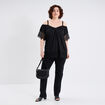 Jeans straight taille haute Modavista denim noir femme grande taille