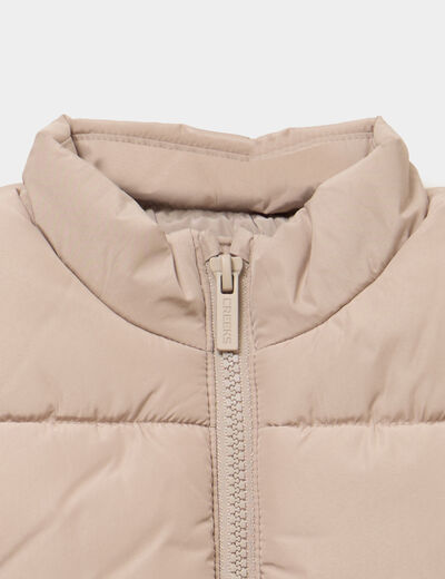 Doudoune sans manches imperm&eacute;able zipp&eacute;e sable b&eacute;b&eacute; gar&ccedil;on