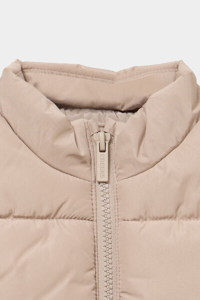 Doudoune sans manches imperm&eacute;able zipp&eacute;e sable b&eacute;b&eacute; gar&ccedil;on