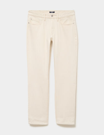 Jean regular 5 poches coton ecru homme