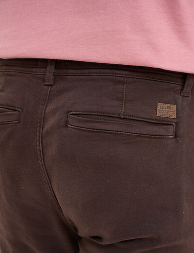 Pantalon cargo slim à coulisse marron foncé homme
