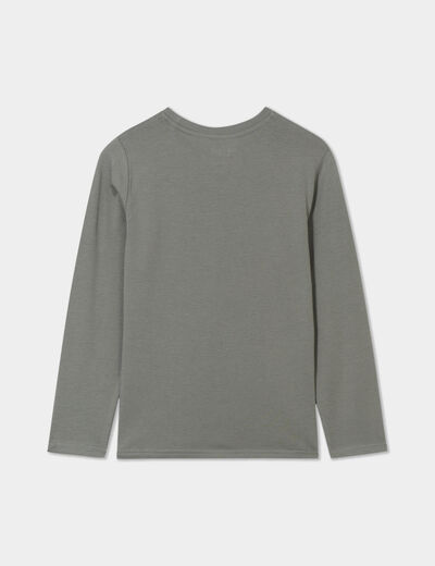 T-shirt manches longues vert kaki garçon