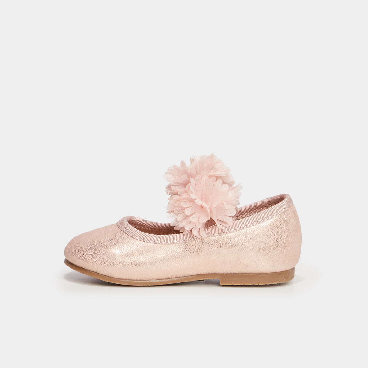 Ballerines &agrave; froufrous rose b&eacute;b&eacute; fille