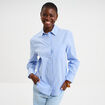 Chemise oversize 1 poche coton bleu femme