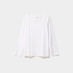 T-shirt col en V manches longues coton blanc femme grande taille
