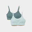 Lot 2 brassi&egrave;res padd&eacute;es sans couture vert fonc&eacute; femme