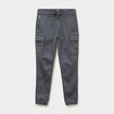 Pantalon cargo slim stretch vert fonc&eacute; homme