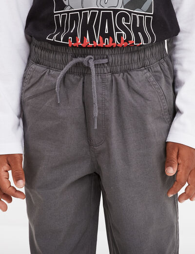 Pantalon jogger regular coton gris foncé garçon