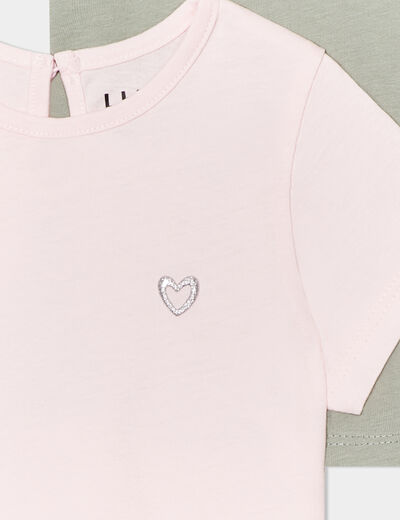 Lot de 3 t-shirts manches courtes coton blanc bébé fille