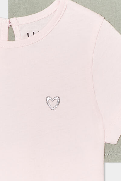 Lot de 3 t-shirts manches courtes coton blanc b&eacute;b&eacute; fille