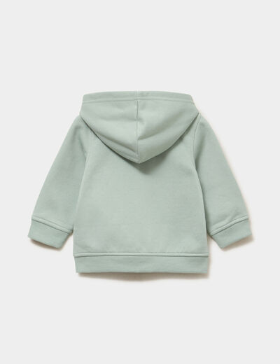 Sweat zipp&eacute; &agrave; capuche vert pastel b&eacute;b&eacute; gar&ccedil;on