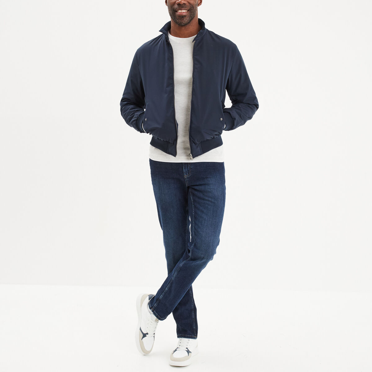 T-shirt col rond Creeks ecru homme